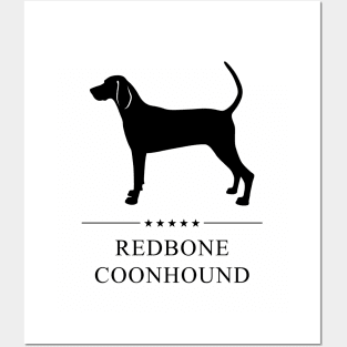 Redbone Coonhound Black Silhouette Posters and Art